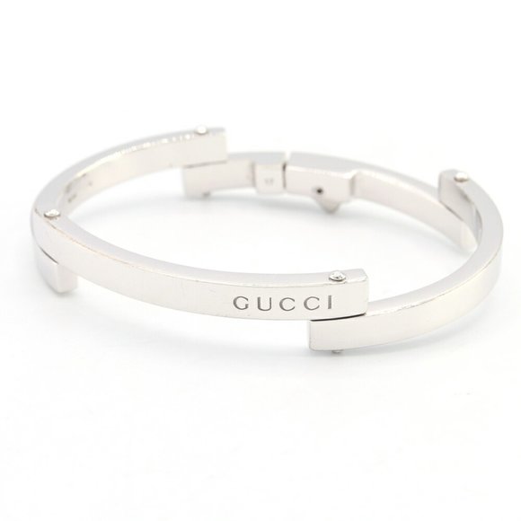Gucci Bracelet SV Sterling Silver 925 Size 17 Bangle for Men and Women GUCCI - Picture 1 of 7